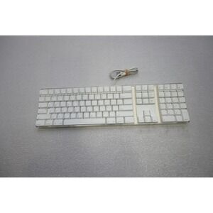 Apple‎ Keyboard Computer OS X A1048 White Clear USB Wired Numeric Good